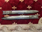 1959 Chevy 3100 Apache Truck Fender Emblems Gm # 3753097 & 3753098 New Chrome. Fixed Price $950.00.