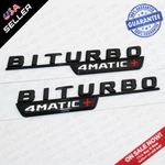 Biturbo 4MATIC Plus + Amg 3D Logo Fender Side Marker Emblem Badge - Gloss Black. Fixed Price $29.99.