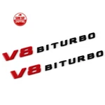 V8 Biturbo Fender Side Amg Emblem Red Black Badge For Mercedes C63 E63 G63. Fixed Price $27.99.