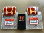 Set Of 3 Red Emblem Front Rear Steering Badge Fit 2006-2015 Honda Civic Lx Si. Fixed Price $23.95.