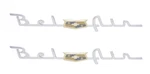 United Pacific Chrome Rear Quarter Panel Emblem Set For 1953-1954 Chevy Bel Air. Fixed Price $109.98.