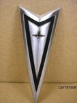 1965 Pontiac Fullsize Front Center Panel Arrowhead V Emblem, C9779750R. Fixed Price $55.00.