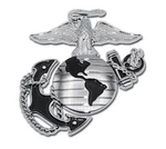 U.s. Marine Corps Premium Ega Black 3.25 X Chrome Auto Emblem. Fixed Price $27.95.