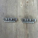 2 1967-71 Dodge Plymouth 383 Four Barrel Front Fender Emblem Each Mopar Licensed. Fixed Price $109.09.
