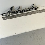 Vintage Oem Ambassador Car Emblem Logo Silver & Black 3590719 Pins Intact. Fixed Price $29.80.