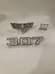 Vintage Emblems Chevy Chevrolet Camero Corevette 307 327 Asst. Fixed Price $34.99.