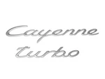 Porsche "cayenne Turbo" (aluminum Satin) Rear Emblem Genuine 955559038014W9. Fixed Price $139.00.