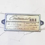Lincoln C8LB-6970-B Engine Bay Data Plate For 1968-1971 Continental Mark Iii Oem. Fixed Price $35.67.