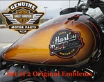 2 Emblems Genuine Harley 4.5" Touring Fuel Gas Tank Set Badges Aluminum Oem. Fixed Price $149.95.