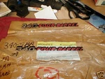 Nos Mopar 1970-3 Challenger 340 Barrel Hood N'plates. Fixed Price $250.00.