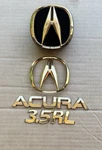 2001-2003 Oem Gold Acura 3.5RL (a) Front And Rear Trunk Emblem. Fixed Price $50.00.