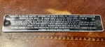 1975 Mercedes-benz W115 Genuine Emission Control Information Metal Plate. Fixed Price $14.99.