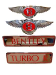 89-97 Bentley Turbo Rear Chrome Boot Trunk Front Grill Badge Set Red Letters. Fixed Price $211.65.