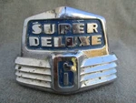 Original Vintage 1946 1947 1948 Ford Super Deluxe Hood Emblem Badge 6HA16606-B. Fixed Price $39.99.