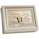 Cottage Garden Someone Special Thankful Silvertone Rope Trim Jewelry Music.... Fixed Price $59.75.