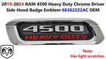 2019-2024 Ram 4500 Heavy Duty Chrome Driver Side Hood Badge Emblem 68362222AC. Fixed Price $45.00.