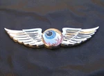 Flying Eyeball Chrome Metal Car Emblem Winged Unique Design Badge. Fixed Price $24.95.