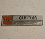 1973-1974 "gmc Custom 15 Hundred" Metal Fender Emblem Used P/n 327905. Fixed Price $24.99.