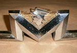 Vintage Used Oem Ford Fomoco Mercury Gold Head Hood Emblem Large Ornament. Fixed Price $189.00.