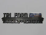 Vtg Tri Ford-lm Highland Illinois Plastic Dealership Badge Emblem Tag Trunk. Fixed Price $21.11.