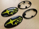 Yellow Replacement F/r Emblems W/ Gloss Black Frames Trim 15-21 Rex. Fixed Price $52.43.