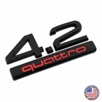 Audi Car Rear Trunk Deck Lid 4.2 Quattro Nameplate Emblem Badge Black Red Sline. Fixed Price $24.99.