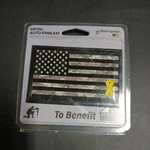 Chrome Metal Auto Emblem Trp-camo-blk Elektroplate 3-1/4" X 2-1/2" Usa Flag. Fixed Price $5.00.