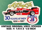 A.j. Foyt Jr - Vintage Original Vinyl Decal Sticker 30 Years At Indy Racing. Fixed Price $7.30.