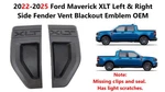 2022-2025 Ford Maverick Xlt Left & Right Side Fender Vent Blackout Emblem. Fixed Price $38.00.