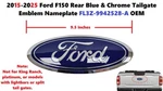 2015-2025 Ford F150 Rear Blue & Chrome Tailgate Emblem Nameplate FL3Z-9942528-A. Fixed Price $32.00.