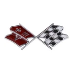 For 1967 Corvette Front X-flag Emblem, Dark Red, Sold As Each Trim Parts. Fixed Price $82.40.
