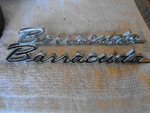 Nos 69 Mopar Plymouth Barracuda Formula Fender Emblem Badge Script # 2901852. Fixed Price $150.00.