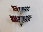 Nos Oem Gm 1964 1967 Chevrolet Crossed Flag Emblems 1965 1966 Impala Camaro Vet. Fixed Price $79.00.