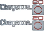 Oer Front Fender "cheyenne 20" Emblem Set 1975-1980 Chevy Pickup Trucks. Fixed Price $109.98.