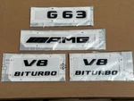 Mercedes-benz W463 Genuine Black G63 Amg V8 Biturbo Emblem Badge Decal Set New. Fixed Price $224.99.
