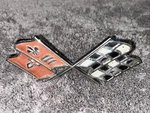 1967 Corvette Front Body Nose Hood Emblem Badge Gm 3894544 Cross Flags. Fixed Price $38.99.
