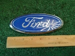 Ford Oem Blue & Chrome 7" Oval Emblem Badge Logo E7TB-9843156-BA 0524 4S1. Fixed Price $17.99.