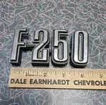 Vintage 1970'S Ford F-250 Front Fender Emblem Badge KBC-40083 D4TB-16702-BA. Fixed Price $17.95.