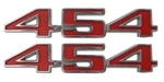 New Trim Parts Red 454 Front Fender Emblem Pair / For 1970-72 Chevelle 4700. Fixed Price $53.99.