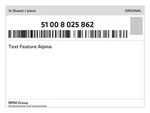 Genuine Bmw Text Feature Alpina 51-00-8-025-862 New. Fixed Price $57.94.