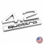 Audi Car Rear Trunk Deck Lid 4.2 Quattro Nameplate Emblem Badge Oem Chrome Sline. Fixed Price $24.99.