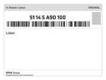 Genuine Bmw Label 51-14-5-A9D-100 New. Fixed Price $68.01.