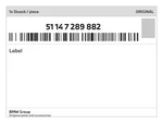 Genuine Bmw Label 51-14-7-289-882 New. Fixed Price $45.33.