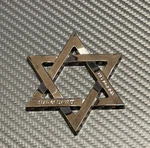 Noizzy Star Of David Car Emblem, 3D Metal Hexagram Auto Badge Sticker Blk Chrome. Fixed Price $9.99.