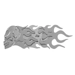 Bully TT-081 Stainless Steel Screaming Skull Flame Trim. Fixed Price $7.06.