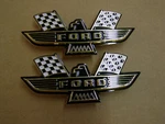 Ford Crossed Flag Fender Emblems Gold Mustang Fairlane Galaxie Falcon 1963 1964+. Fixed Price $109.00.