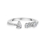 0.41 Ct Natural Si/h Pear Cut Diamond Cuff Ring Women Gift 18K White Solid Gold. Fixed Price $1308.00.