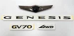 Hood Trunk Wing Logo Letter Dark Chrome Black Emblem For 21 2023+ Genesis GV70. Fixed Price $179.99.