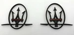 Pair Maserati Trident Oval Black Bezel Lh & Rh Left Right Set. Fixed Price $49.99.