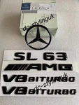 Gloss Black Rear Star & Badges Emblems For Mercedes SL63 Amg R231. Fixed Price $93.96.